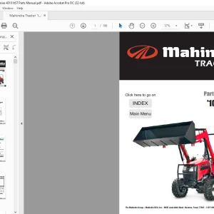 Mahindra Tractor '10' Series 4010 HST Parts Catalogue Manual -  PDF DOWNLOAD