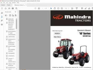 Mahindra Tractor '10' Series 5010 HST Cab Operator's Manual - PDF DOWNLOAD