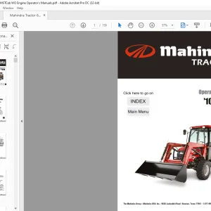 Mahindra Tractor '10' Series 6010 HST Cab Operator's Manual  - PDF DOWNLOAD