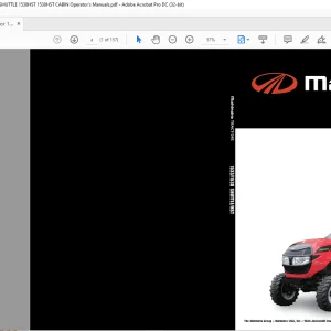 Mahindra Tractor 1533 SHUTTLE 1533 H S T 1538 SHUTTLE 1538 H S T 1538 H S T CABIN Operator's Manual - PDF DOWNLOAD