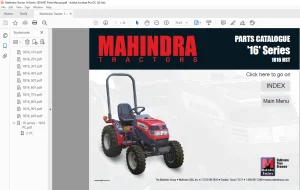 Mahindra Tractor '16' Series 1816 Gear & HST Parts Catalogue Manual  - PDF DOWNLOAD