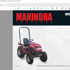 Mahindra Tractor '16' Series 1816 HST Operator's Manual - PDF DOWNLOAD