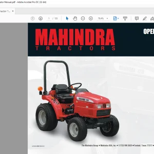 Mahindra Tractor 16 Series 2216 Gear Operator Manual - PDF DOWNLOAD