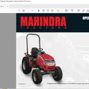 Mahindra Tractor '16' Series 2516 Gear & HST Operator's Manual  - PDF DOWNLOAD