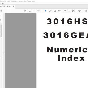 Mahindra Tractor 16 Series 3016 Gear & HST  Parts  Manual -  PDF DOWNLOAD