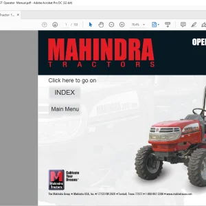 Mahindra Tractor 16 Series 3316 Gear & HST Operator Manual - PDF DOWNLOAD