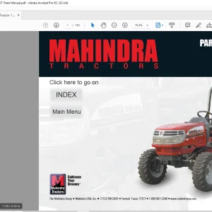 Mahindra Tractor 16 Series 3316 Gear & HST  Parts Manual - PDF DOWNLOAD