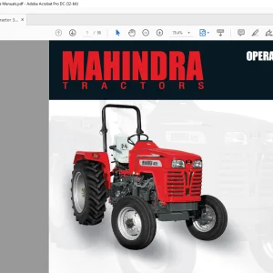 Mahindra Tractor 25 Series 3825 4025 4525 Tier-IV Compliant Operator's Manual - PDF DOWNLOAD