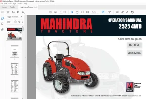 Mahindra Tractor 2525 4WD Operator's Manual - PDF DOWNLOAD
