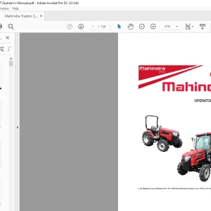Mahindra Tractor 2555 HST HST CAB OPERATOR'S MANUAL - PDF DOWNLOAD