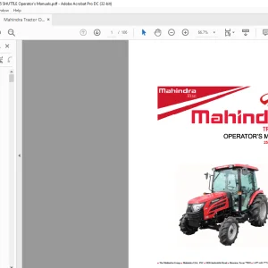 Mahindra Tractor 2565 Shuttle Operator's Manual - PDF DOWNLOAD