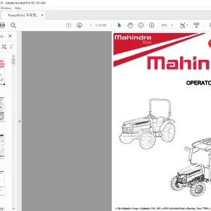 Mahindra Tractor 2838HST  HST C8b OPERATOR'S MANUAL - PDF DOWNLOAD