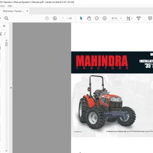 Mahindra Tractor 35 Series 3535 4035 Gear ML 120 Operator's & Parts Manual - PDF DOWNLOAD