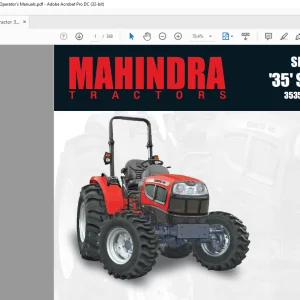 Mahindra Tractor '35' Series 4WD 3535 4035 4535 5035 Gear Service Manual -  PDF DOWNLOAD