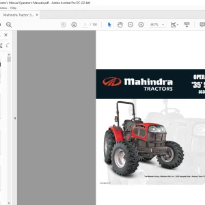 Mahindra Tractor 35' Series 4WD 3535 4035 4535 5035 HST Operator's Manual - PDF DOWNLOAD