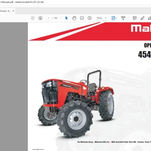 Mahindra Tractor 4540 4550 4WD Tier-4 Operator's Manual - PDF DOWNLOAD