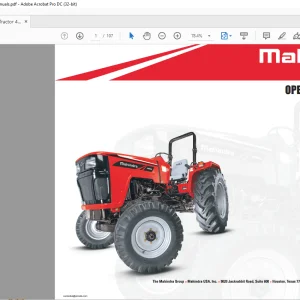 Mahindra Tractor 4565 2WD Tier-4 Operator's Manual - PDF DOWNLOAD
