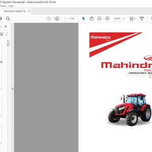 Mahindra Tractor 9110 P/S 9125 P/S Operator's Manual - PDF DOWNLOAD