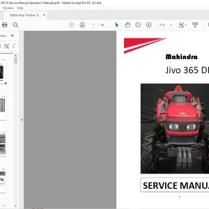 Mahindra Tractor Jivo 365 DI Service Manual - PDF DOWNLOAD