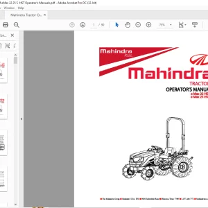 Mahindra Tractor eMax 22 HST s eMax 25 HST s Operator's Manual - PDF DOWNLOAD