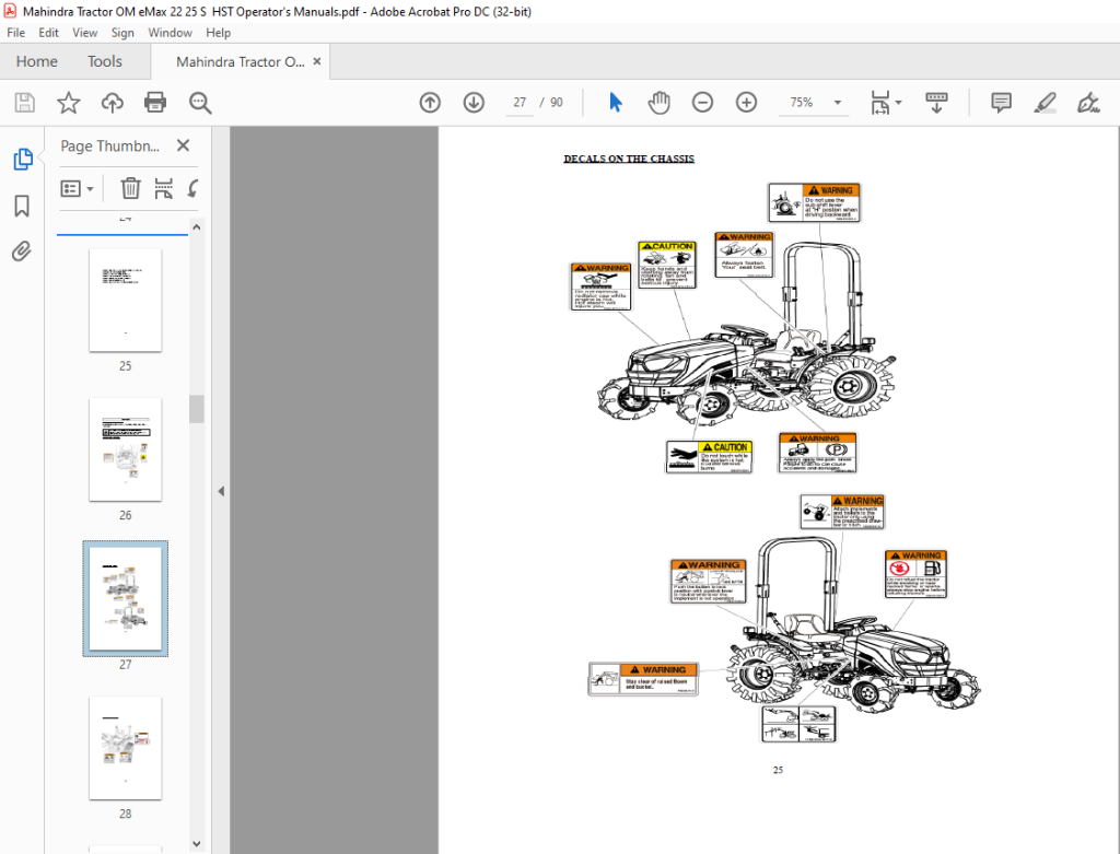 Mahindra Tractor Emax 22 Hst S Emax 25 Hst S Operators Manual Pdf Download Heydownloads 5001