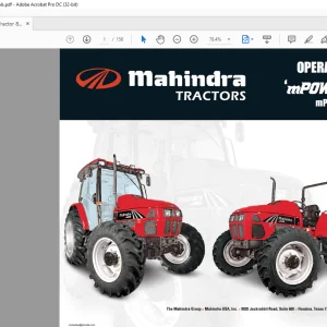 Mahindra Tractor 'mPOWER' Series mPOWER 85 85P mCRD Operator's Manual - PDF DOWNLOAD