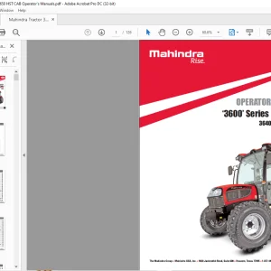 Mahindra Tractor ‘3600’ Series HST Cabin 3640P 3650P mCRD TIER-IV Operator's Manual - PDF DOWNLOAD