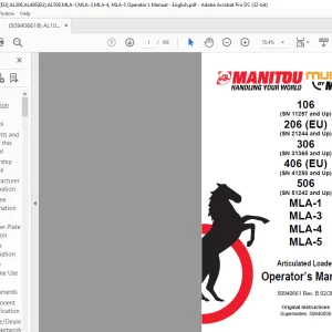 Mustang 106 206 (EU) 306 406 (EU) 506 MLA-1 MLA-3 MLA-4 MLA-5 Articulated Loader Operator's Manual 50940661 - PDF DOWNLOAD