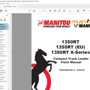 Mustang 1350RT 1350RT (EU) 1350RT X-Series Compact Track Loader Parts Manual 50950469 - PDF DOWNLOAD