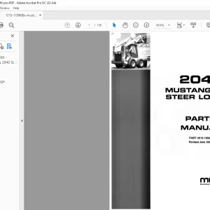 Mustang 2040 Skid-Steer Loader Parts Manual 015-10968 - PDF DOWNLOAD