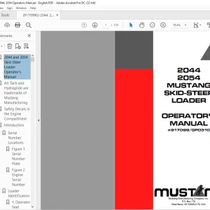 Mustang 2044 2054 Skid-Steer Loader Operator’s Manual 17099-GP0310 - PDF DOWNLOAD