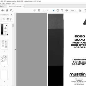 Mustang 2060 2070 Skid-Steer Loader Operator’s Manual 001-27972 - PDF DOWNLOAD