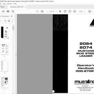 Mustang 2064 2074 Skid-Steer Loader Operator's Manual 000-27026 - PDF DOWNLOAD
