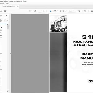 Mustang 312 Steer Loader Parts Manual(000-96804B) -  PDF DOWNLOAD