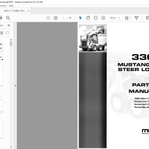 Mustang 330 Skid-Steer Loader Parts Manual 000-11728 - PDF DOWNLOAD