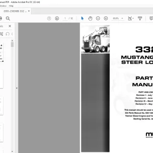 Mustang 332 STEER LOADER Parts Manual(000-23836B) - PDF DOWNLOAD