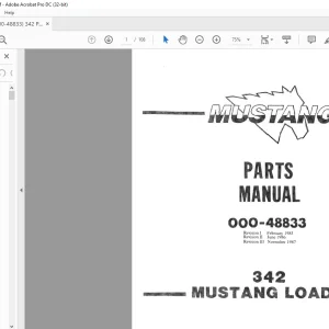 Mustang 342 Loader Parts Manual(000-48833) - PDF DOWNLOAD