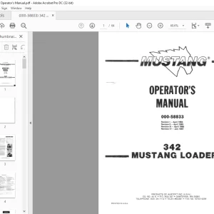 Mustang 342 Skid-Steer Loader Operator’s Manual 000-58833 - PDF DOWNLOAD