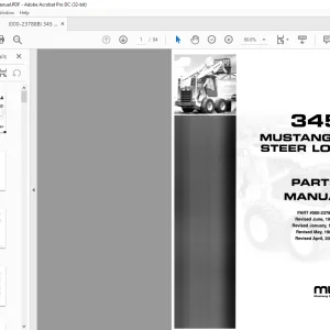 Mustang 345 Skid-Steer Loader Parts Manual 000-23788 - PDF DOWNLOAD