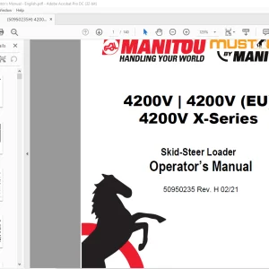 Mustang 4200V 4200V (EU) 4200V X-Series Skid-Steer Loader Operator’s Manual 50950235 - PDF DOWNLOAD