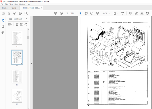 Mustang 440 Skid-Steer Loader Parts Manual 000-53748 - PDF DOWNLOAD ...