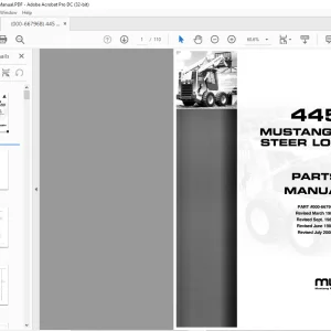 Mustang 445 Skid-Steer Loader Parts Manual 000-66796 - PDF DOWNLOAD