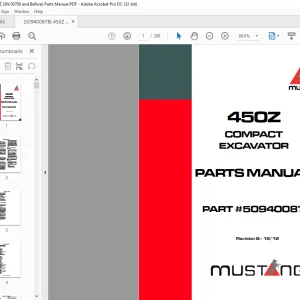 Mustang 450Z Compact Excavator Parts Manual 50940087 - PDF DOWNLOAD