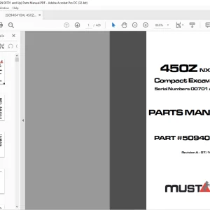 Mustang 450Z NXT2 Compact Excavator Parts Manual 50940410 - PDF DOWNLOAD