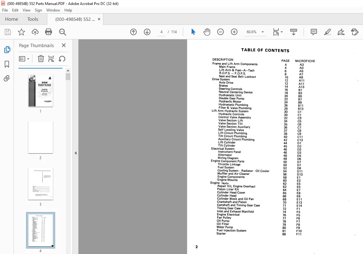 Mustang 552 Skid-Steer Loader Parts Manual 000-49854 - PDF DOWNLOAD - Image 4