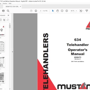 Mustang 634 Telehandler Operator’s Manual 908475 - PDF DOWNLOAD