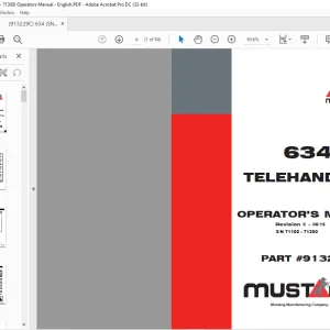 Mustang 634 Telehandler Operator’s Manual 913229 - PDF DOWNLOAD