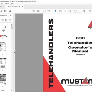Mustang 638 Telehandler Operator’s Manual 908469 - PDF DOWNLOAD