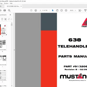 Mustang 638 Telehandler Parts Manual 913208 - PDF DOWNLOAD