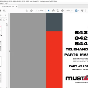 Mustang 642 842 844 Telehandler Parts Manual 913289 - PDF DOWNLOAD
